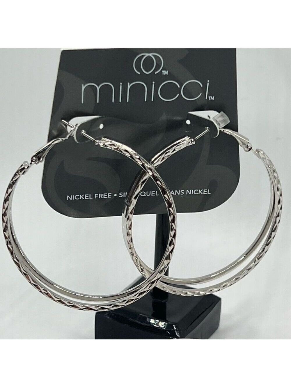 Minicci Silver Double Strand Hoop Earrings $16ea / 3 for $25